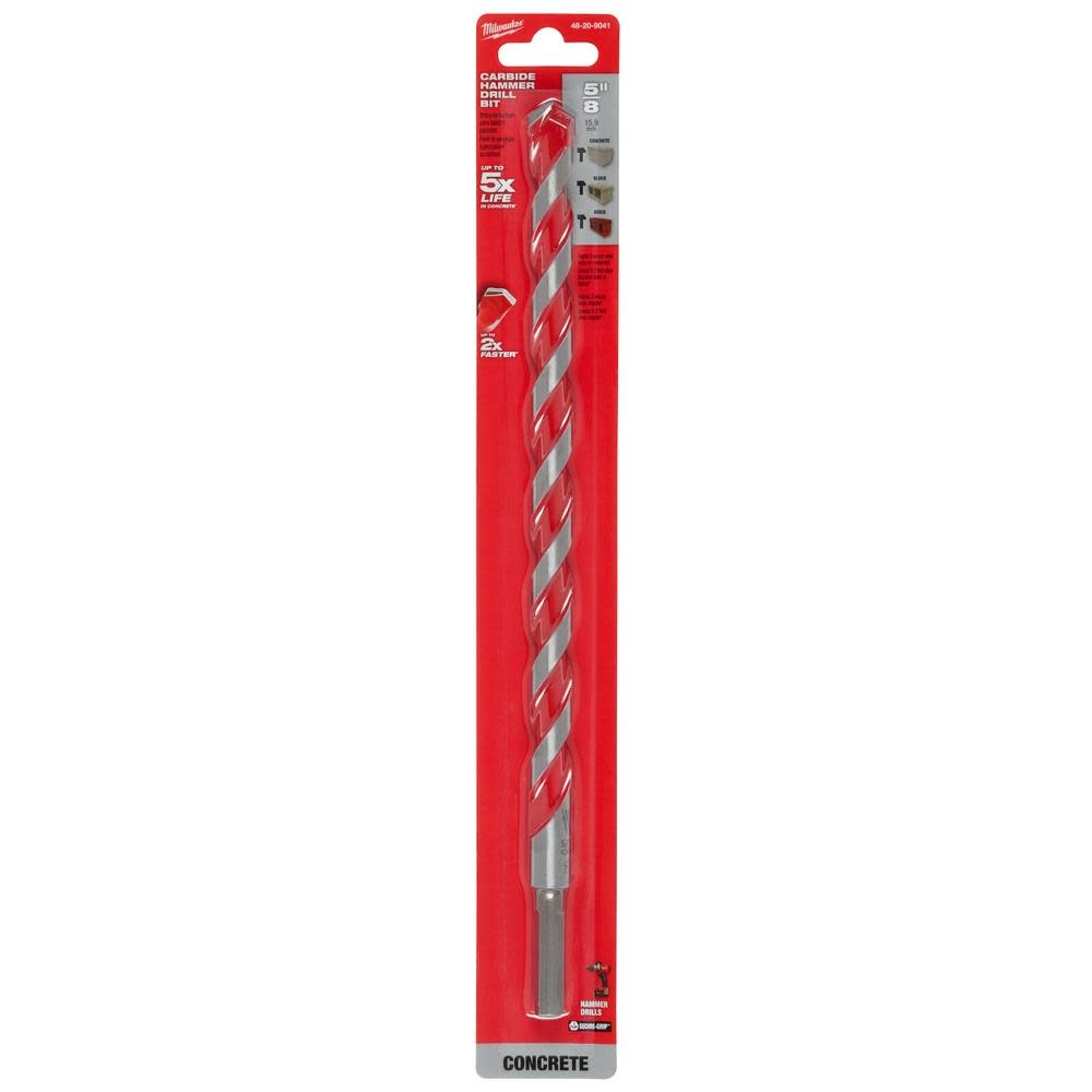 Milwaukee SHOCKWAVE Carbide Hammer Drill Bit 5/8″x10″x12″ - Ascmtools