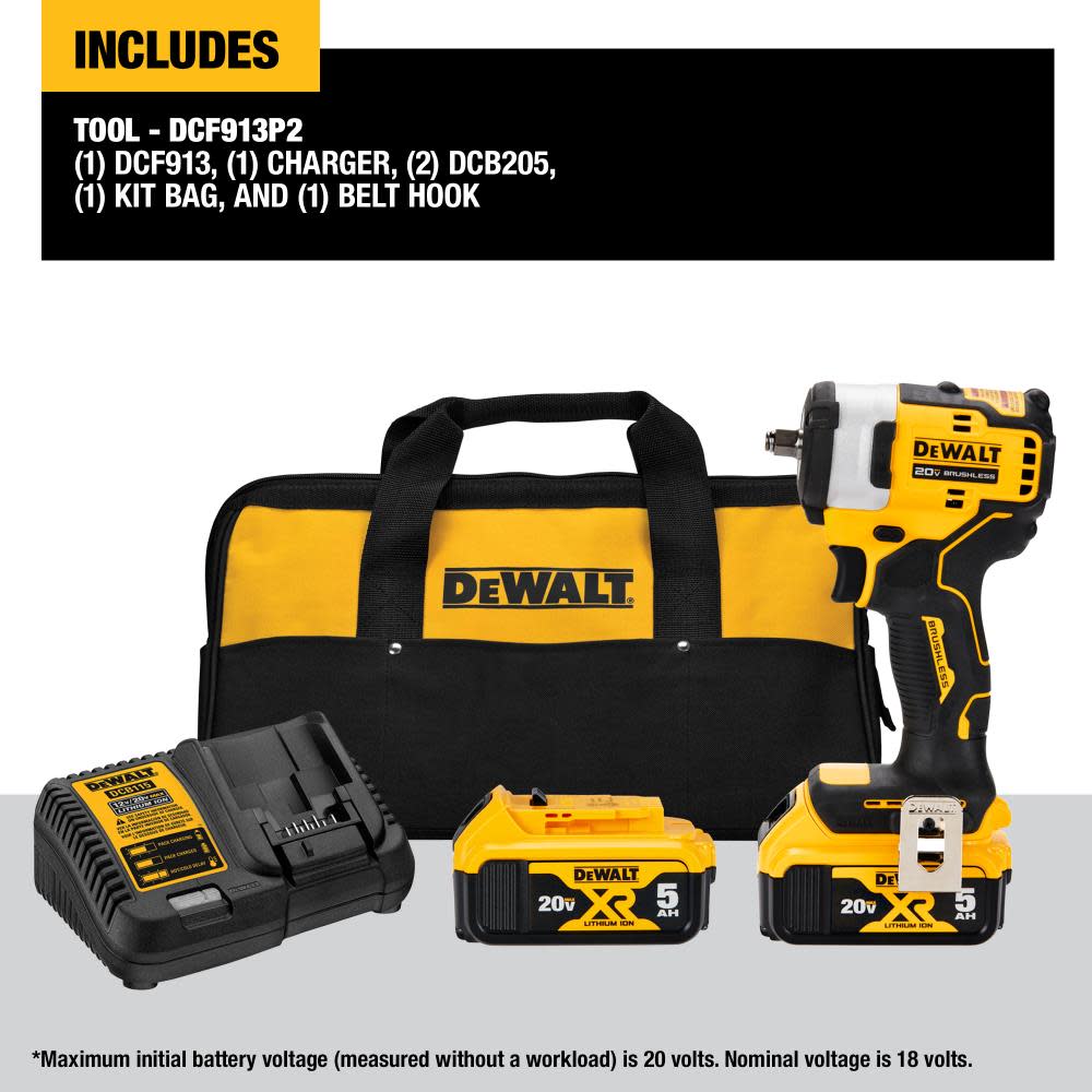 DEWALT 20V MAX Impact Wrench 3/8″ Cordless Hog Ring Anvil Kit - Ascmtools