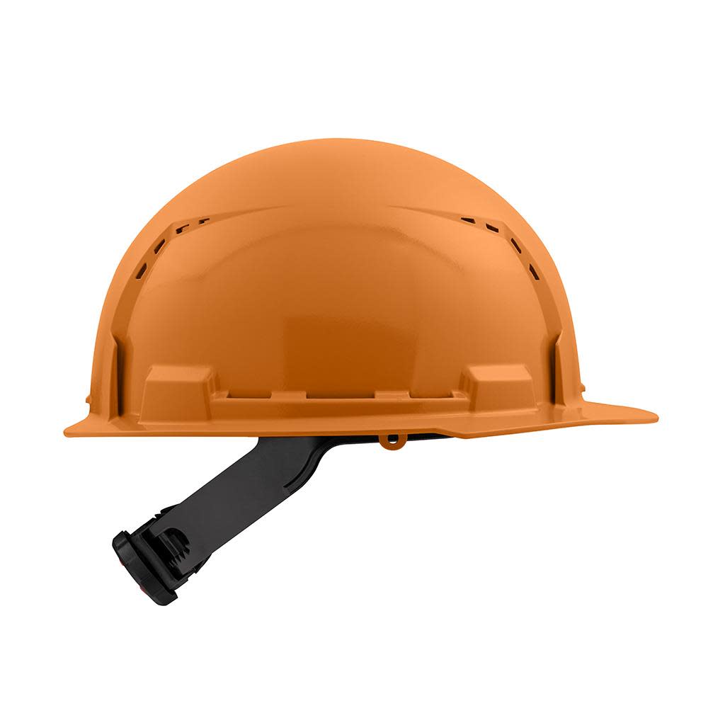 Milwaukee Orange Front Brim Vented Hard Hat with 4pt Ratcheting Suspension Type 1 Class C - Ascmtools