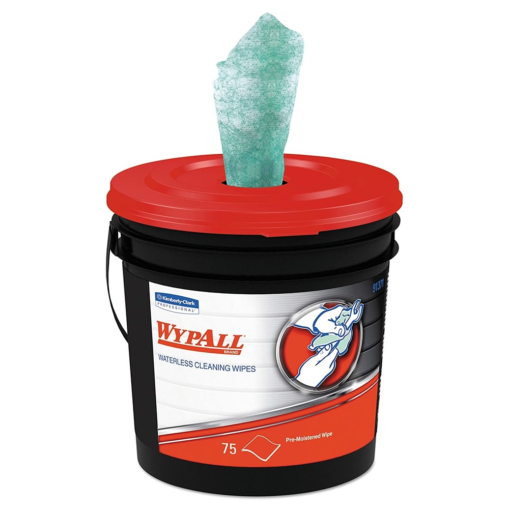 Wypall Bucket of 75 Waterless Industrial Cleaning Wipes - Ascmtools