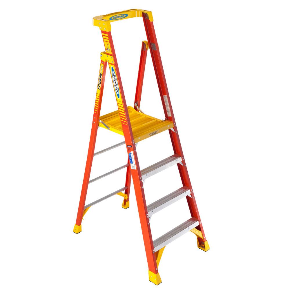 Werner Type IA Fiberglass Podium Ladder - Ascmtools