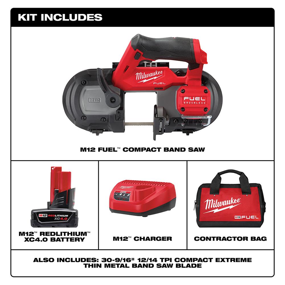 Milwaukee M12 FUEL Compact Band Saw Kit - Ascmtools