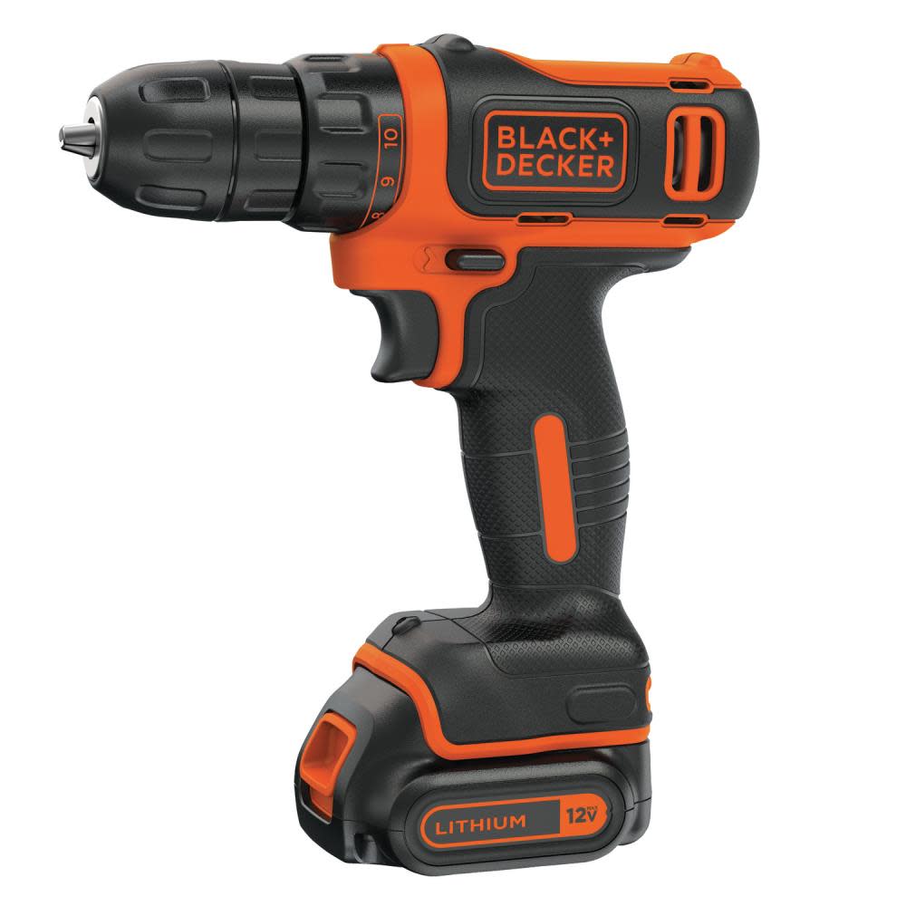 Black and Decker 12V MAX Li-Ion Cordless Drill Kit - Ascmtools