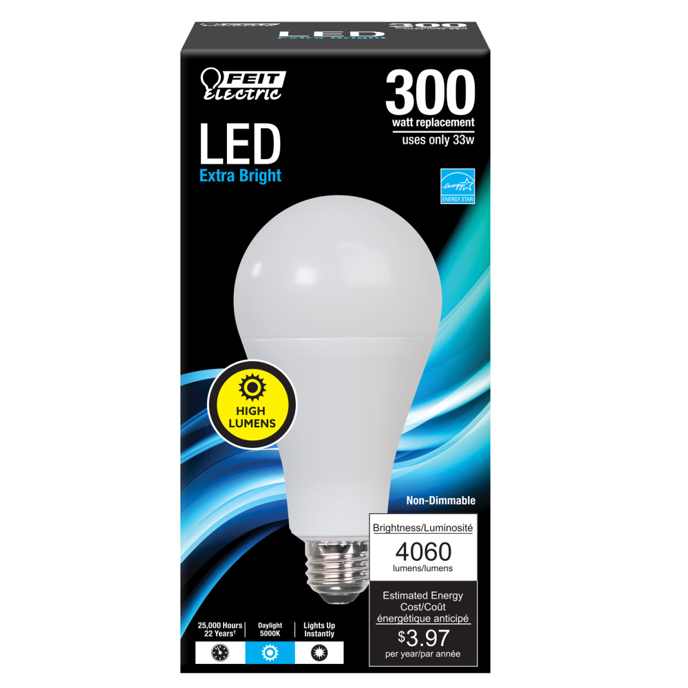 Feit Electric 300W A23 5000K High Output LED Bulb 1pk - Ascmtools