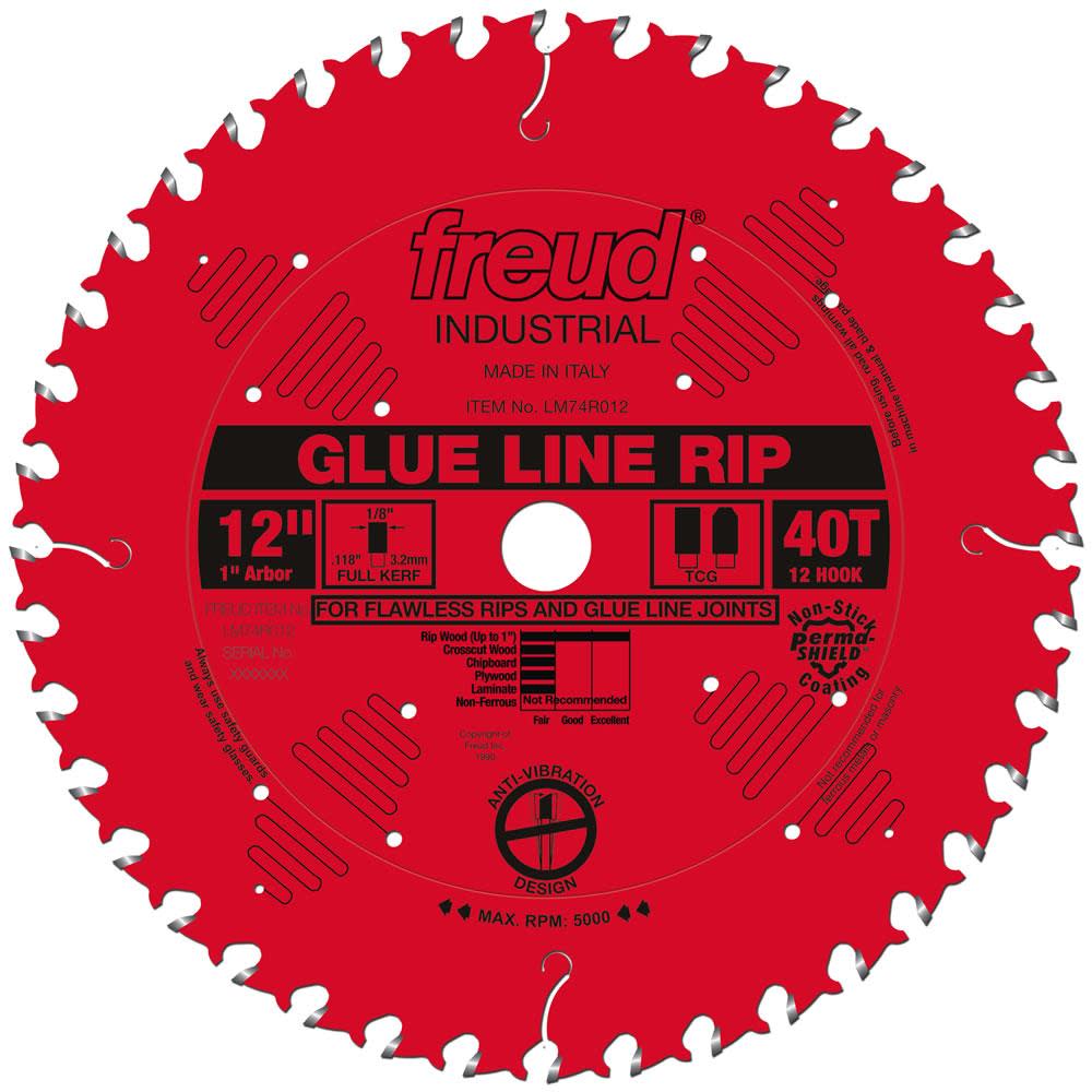 Freud 12 In. x 40T Glue Line Ripping Blade - Ascmtools