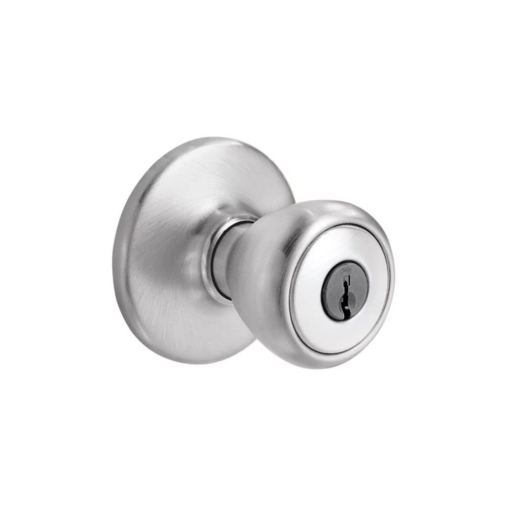 Kwikset Satin Chrome Security Keyed Entry Exterior Tylo Lockset Knob - Ascmtools
