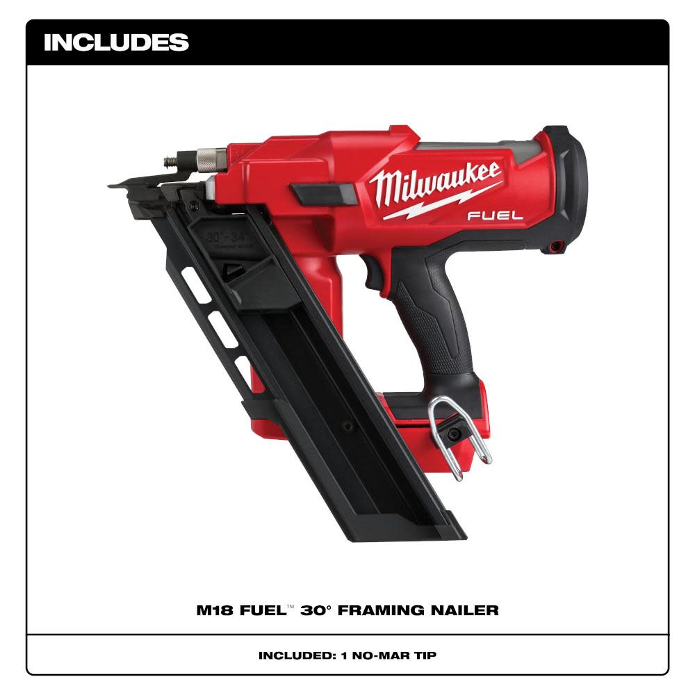 Milwaukee M18 FUEL 30 Degree Framing Nailer - Ascmtools