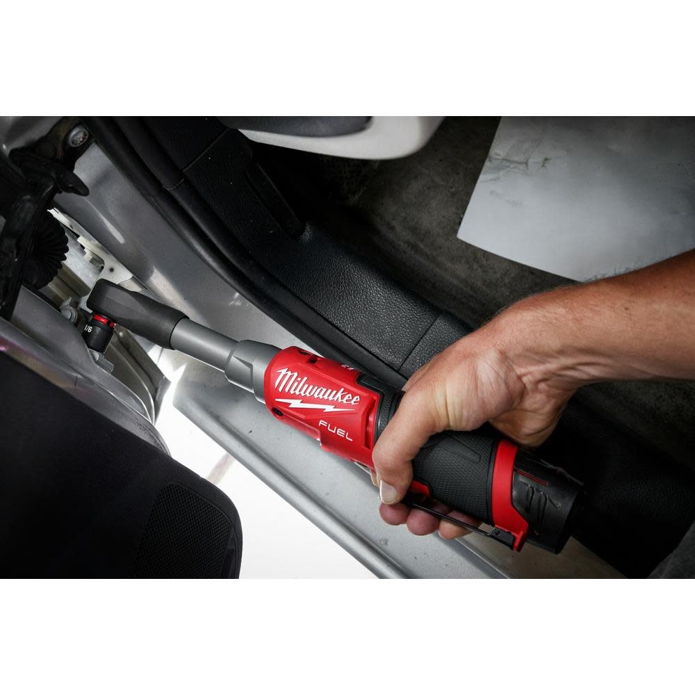 Milwaukee M12 FUEL 1/4″ Extended Reach High Speed Ratchet Bare Tool - Ascmtools