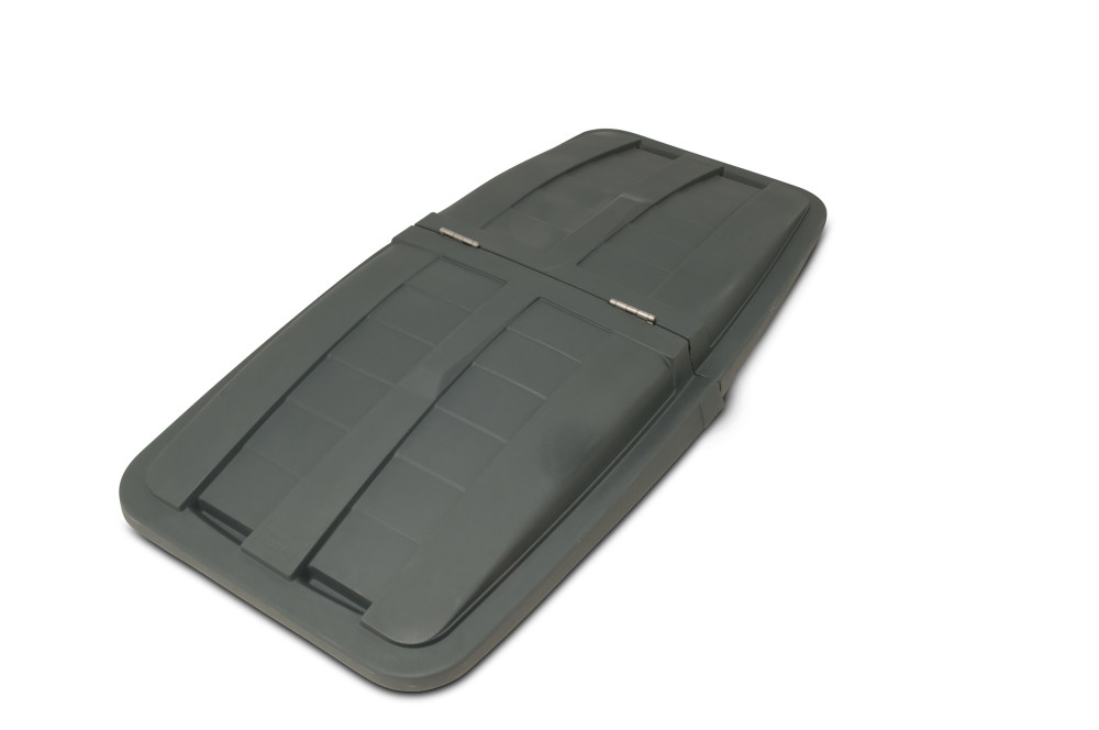 Toter 1 Cubic Yard Removable Split Lid for Tilt Trucks Gray - Ascmtools