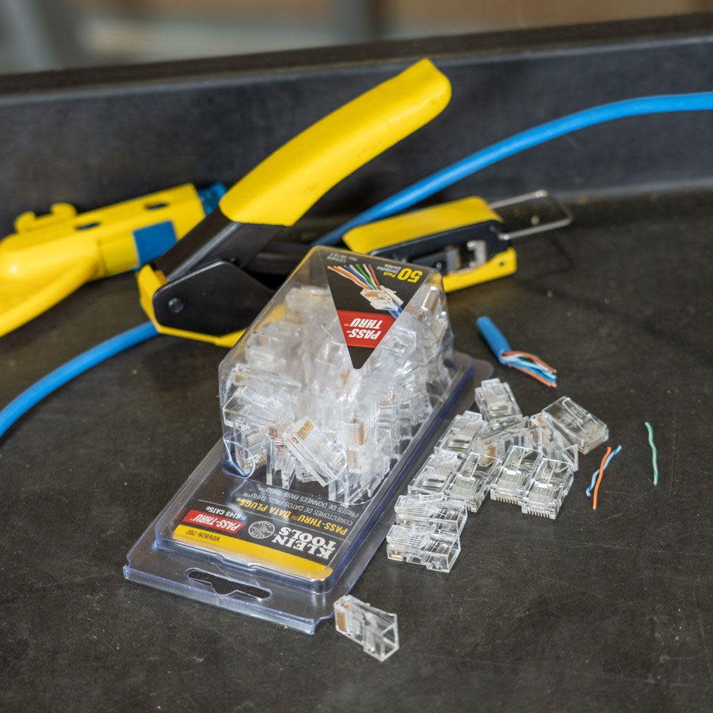 Klein Tools Pass-Thru Data Plug CAT5E 50 Pk - Ascmtools