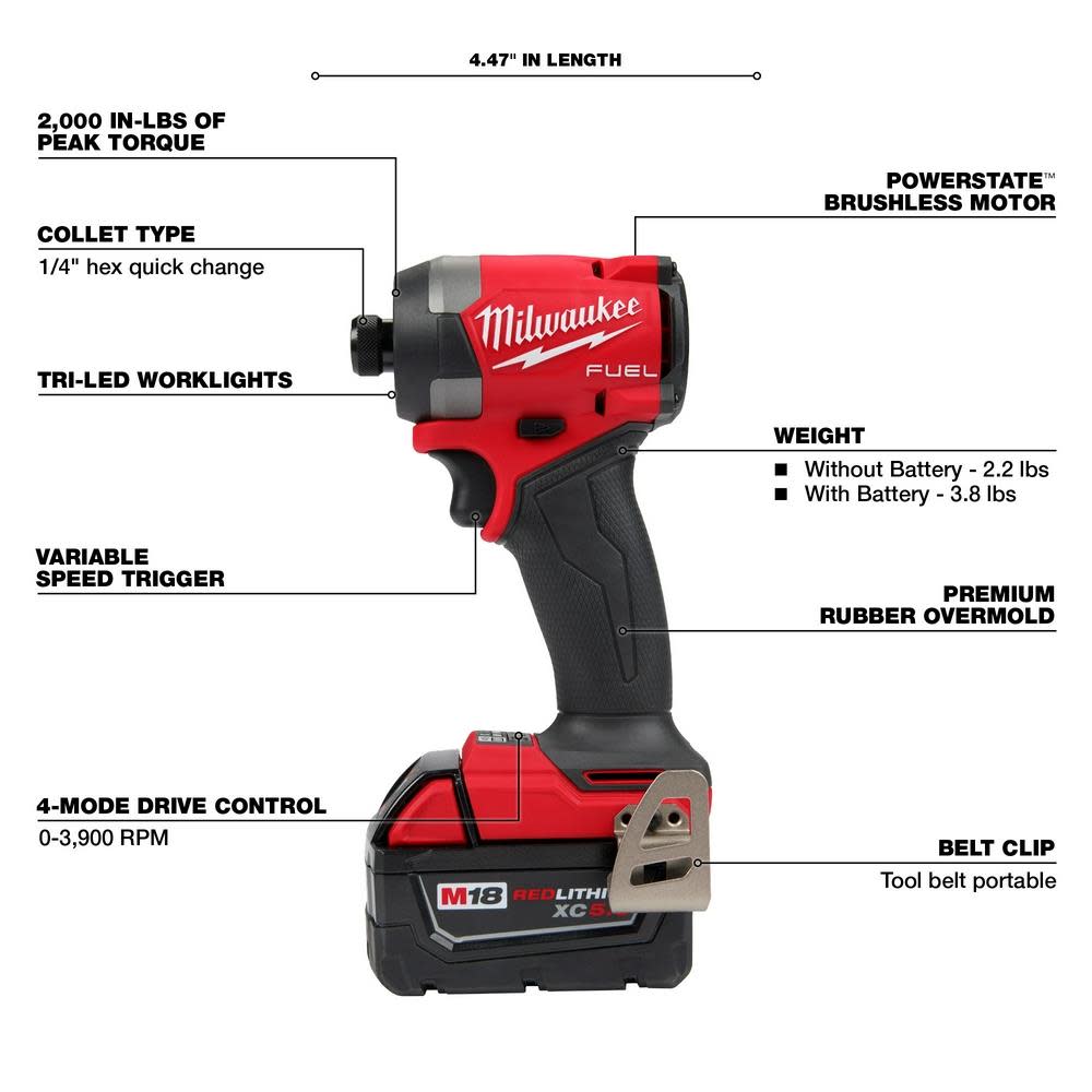 Milwaukee M18 FUEL 2 Tool Combo Kit - Ascmtools