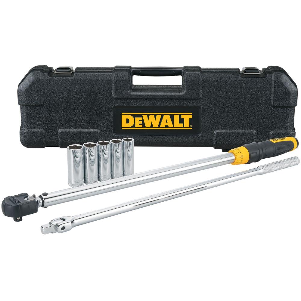 DEWALT 1/2″ Drive Torque Wrench Tire Change Kit 7pc - Ascmtools