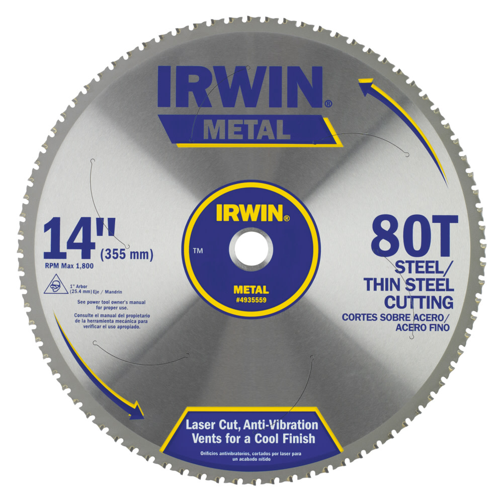 Irwin 14″ x 80T Master Combination Ferrous Steel 1″ Arbor – Carded - Ascmtools