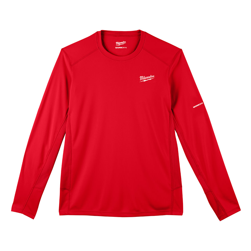 Milwaukee Workskin Lightweight Performance Shirt Long Sleeve Shirt Red 2X - Ascmtools