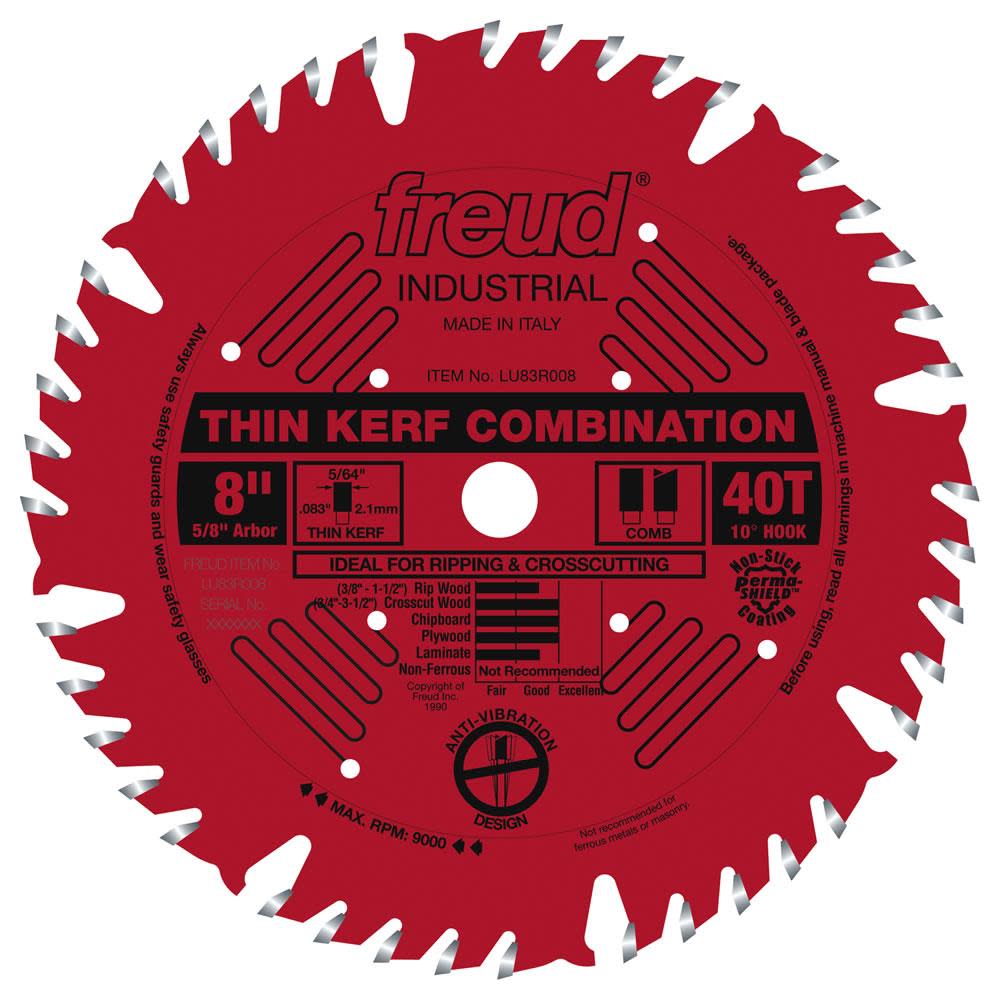 Freud 8 In. x 40T Thin Kerf Combination Blade - Ascmtools