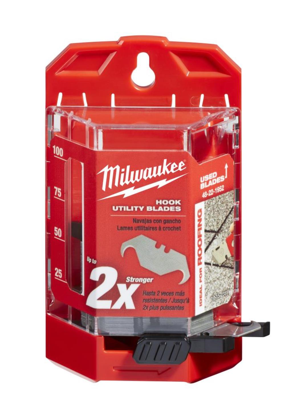Milwaukee 50-Piece Hook Utility Knife Blades with Dispenser - Ascmtools