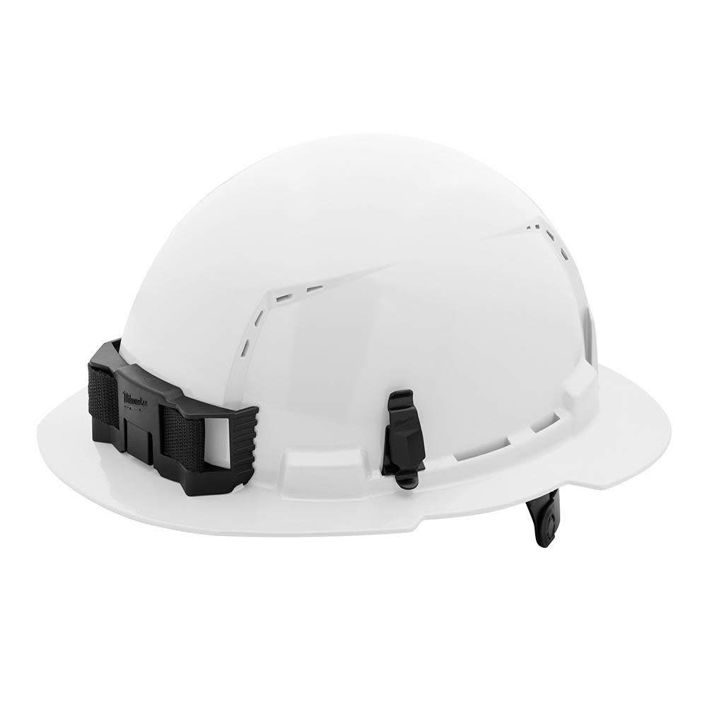 Milwaukee White Full Brim Vented Hard Hat with 6pt Ratcheting Suspension Type 1 Class C - Ascmtools