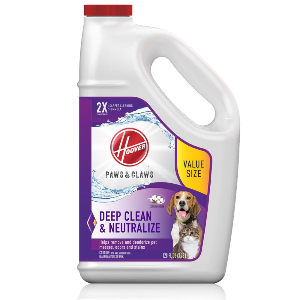 Hoover Residential Vacuum Paws & Claws Carpet Cleaner Solution Deep Cleaning 128oz - Ascmtools