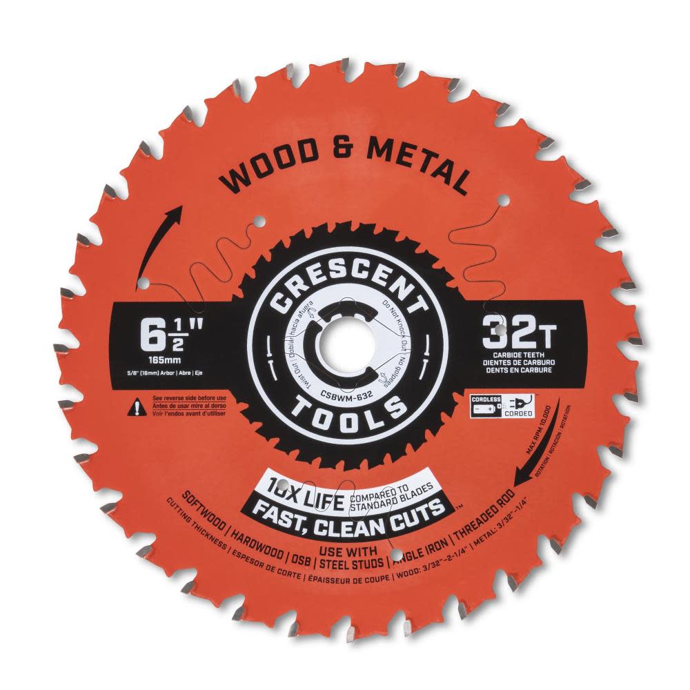 Crescent Circular Saw Blade 6 1/2″ x 32 Tooth Wood / Metal - Ascmtools