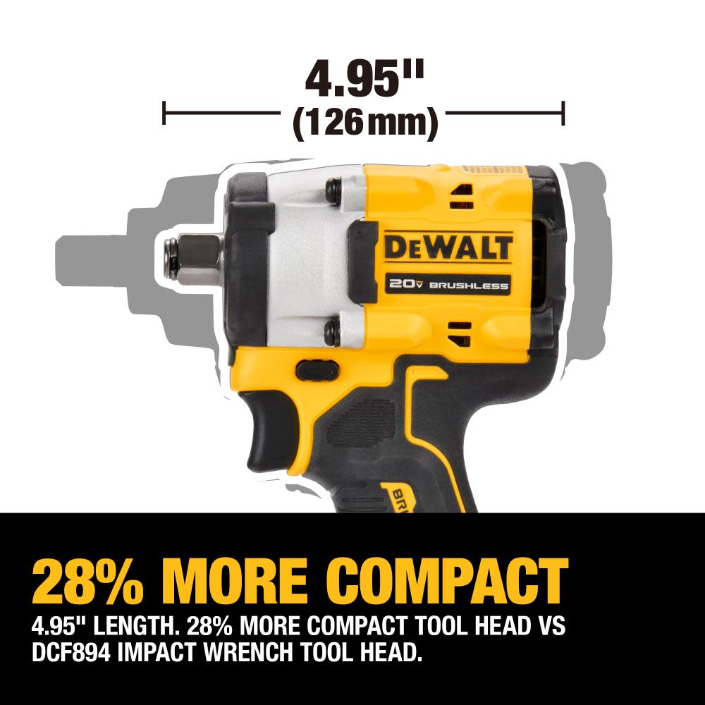 DEWALT ATOMIC 20V MAX 1/2″ Impact Wrench Hog Ring Anvil 5Ah Bundle - Ascmtools