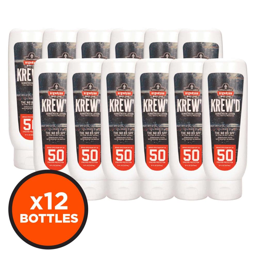 Ergodyne SPF 50 Sunscreen Lotion 8oz 12pk - Ascmtools