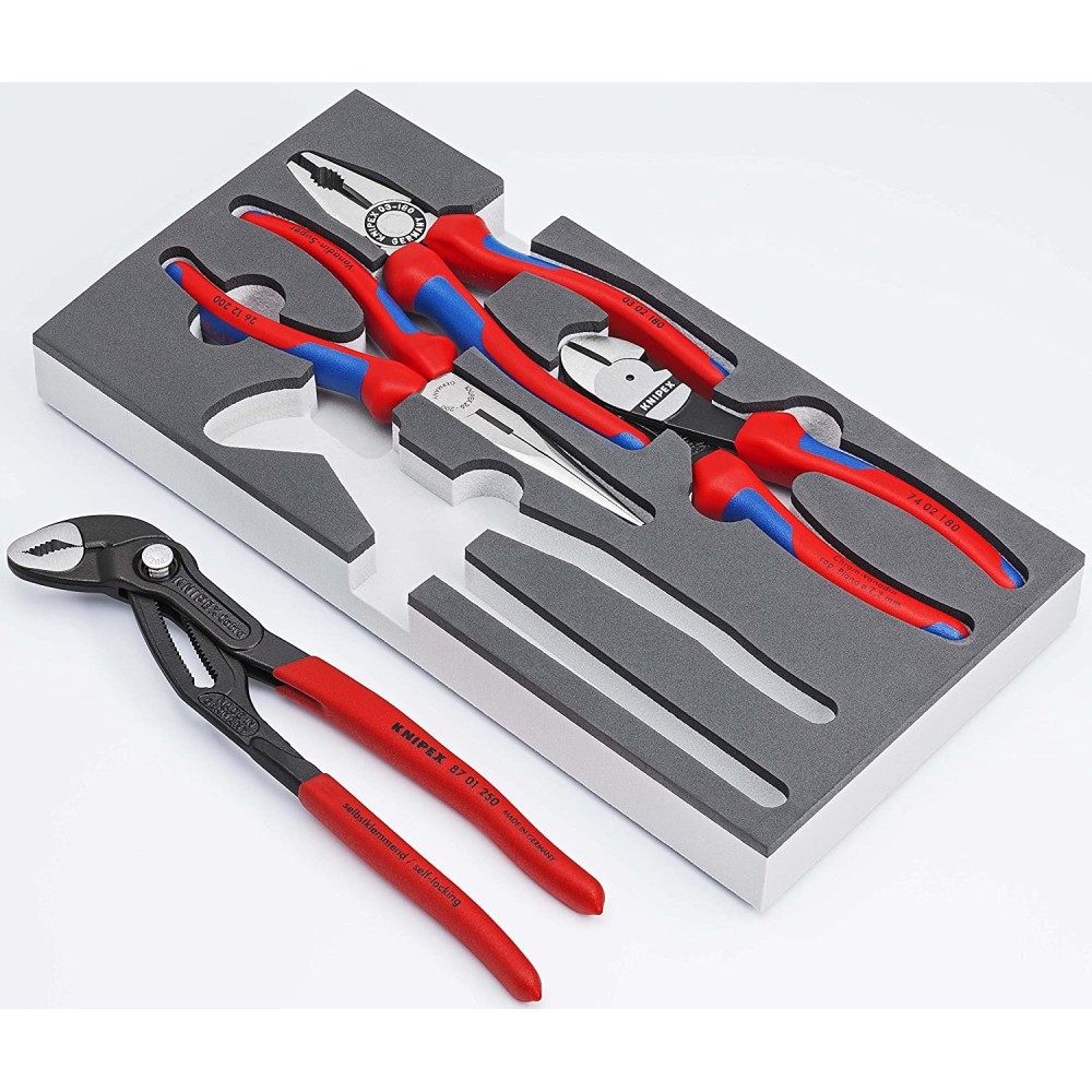 Knipex Basic Pliers Set in Foam Tray 4pc - Ascmtools