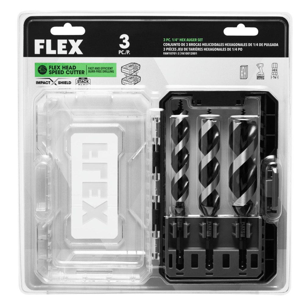 FLEX 1/4″ Hex Auger Set 3pc - Ascmtools
