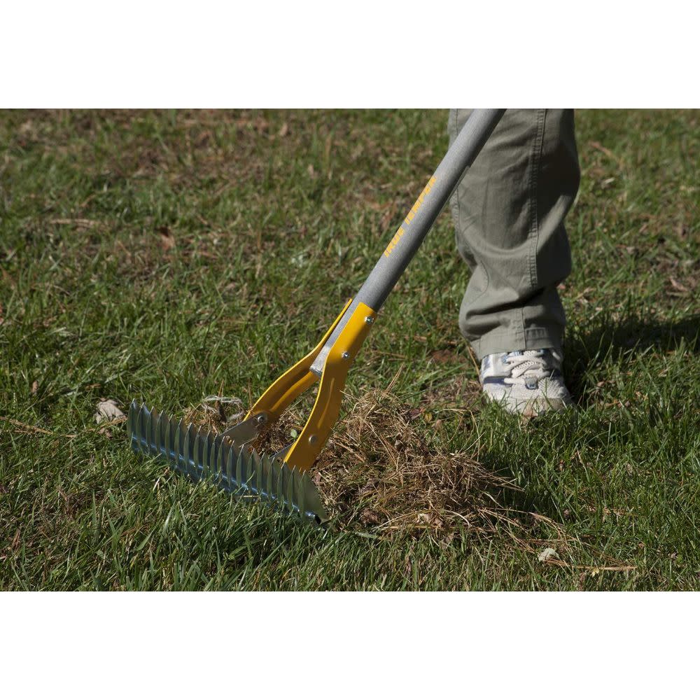 True Temper 15 in. Adjustable Thatch Rake with Cushion End Grip - Ascmtools