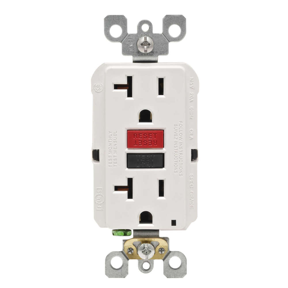 Leviton SmartlockPro GFCI Outlet 20A 125V Duplex White NEMA 5-20R - Ascmtools