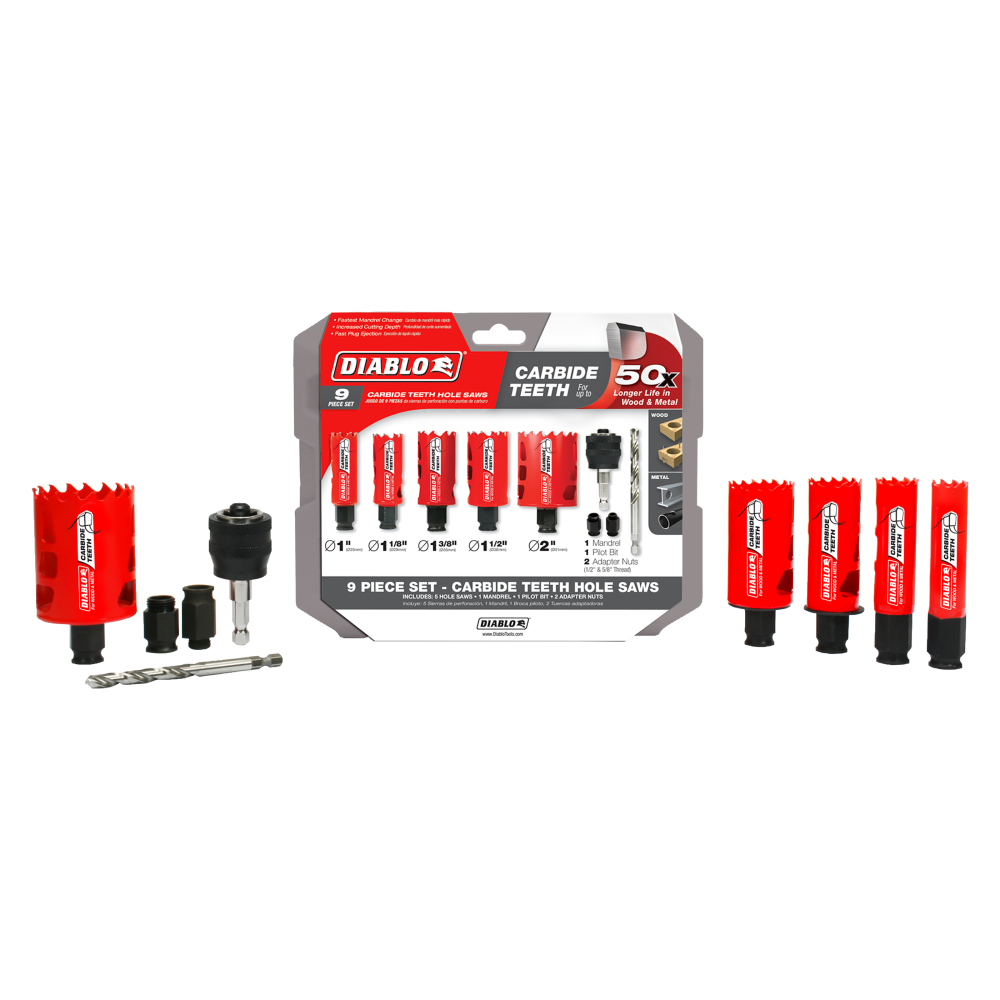 Diablo Tools 9pc Carbide General Purpose Hole Saw Set - Ascmtools