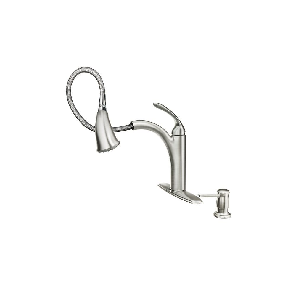 Moen Kinzel Pulldown Kitchen Faucet Spot Resist Stainless Low Arc - Ascmtools