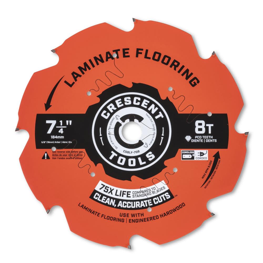 Crescent Circular Saw Blade 7 1/4″ x 8 Tooth Laminate Flooring - Ascmtools