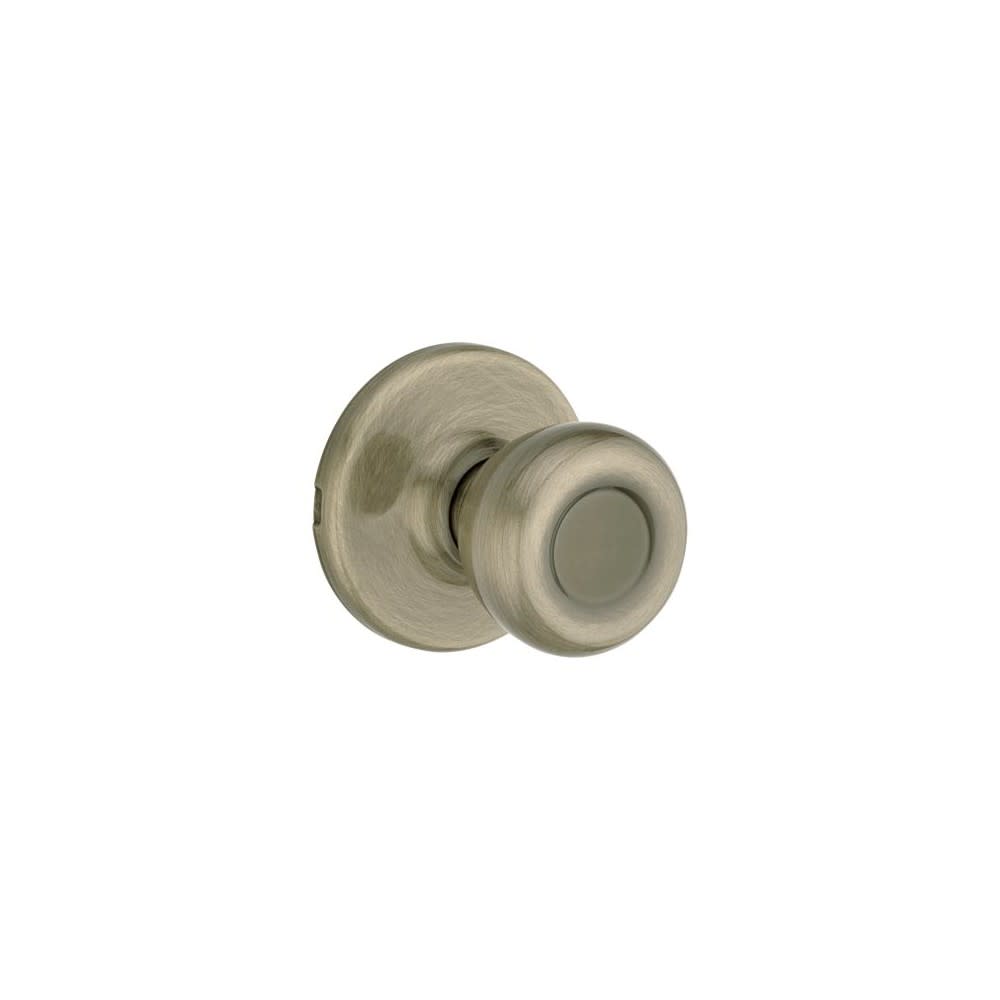Kwikset Tylo Door Knob Antique Brass Hall & Closet Passage Round - Ascmtools