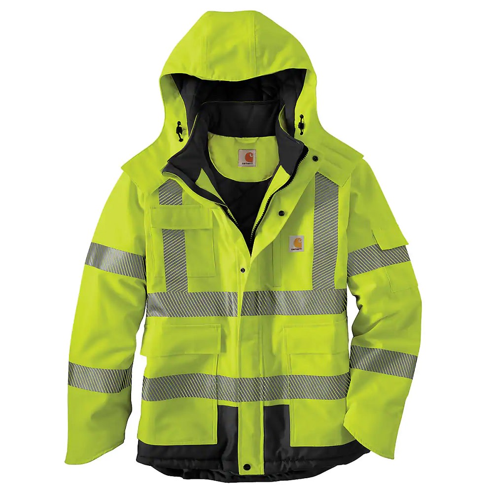 Carhartt Men’s Brite Lime Waterproof Hi-Viz Class 3 Sherwood Jacket Large - Ascmtools