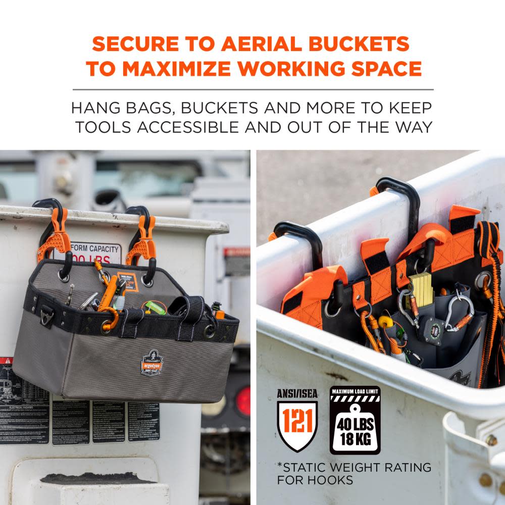 Ergodyne Squids 3″ Locking Aerial Bucket Hook 2pk - Ascmtools