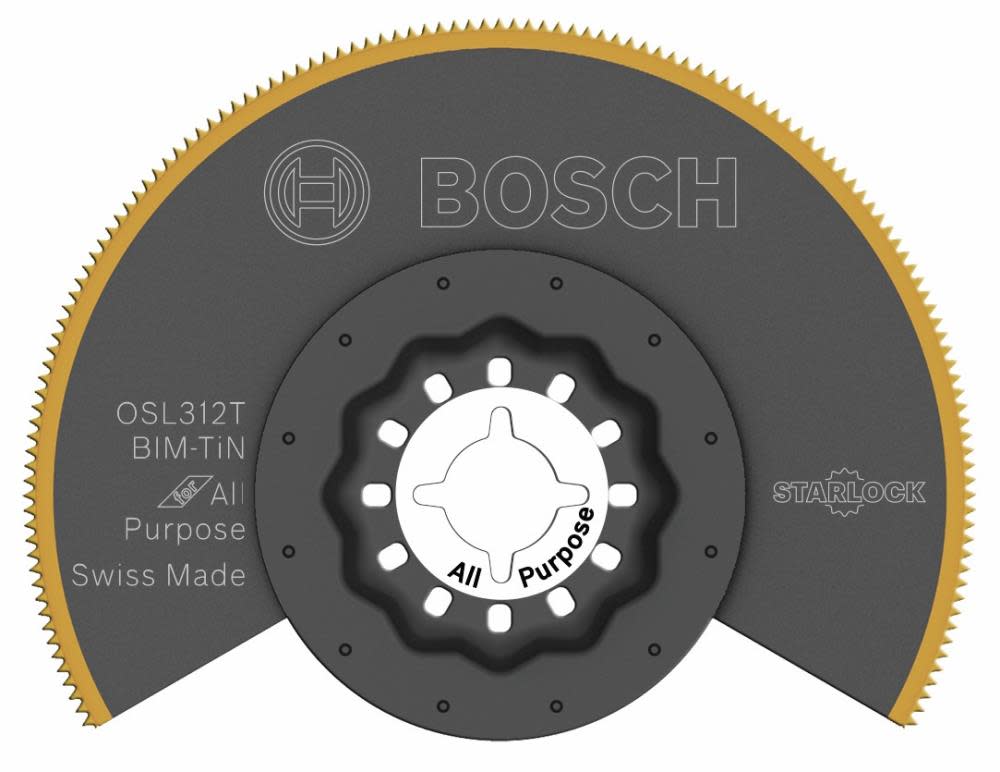 Bosch 3-1/2 In. Starlock Oscillating Multi Tool Titanium Bi-Metal Segmented Saw Blade - Ascmtools