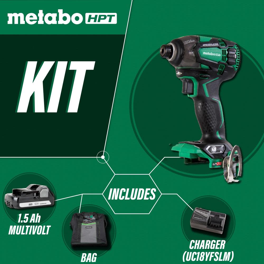 Metabo HPT 18V BL Triple Hammer Impact Driver Kit - Ascmtools