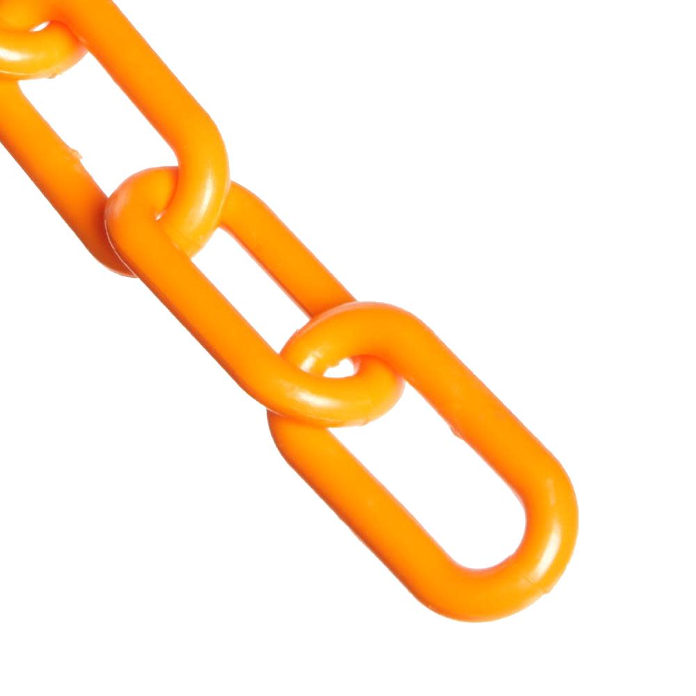 Mr Chain 2 in. (#8 51mm) x 100 ft. Safety Orange Plastic Barrier Chain - Ascmtools