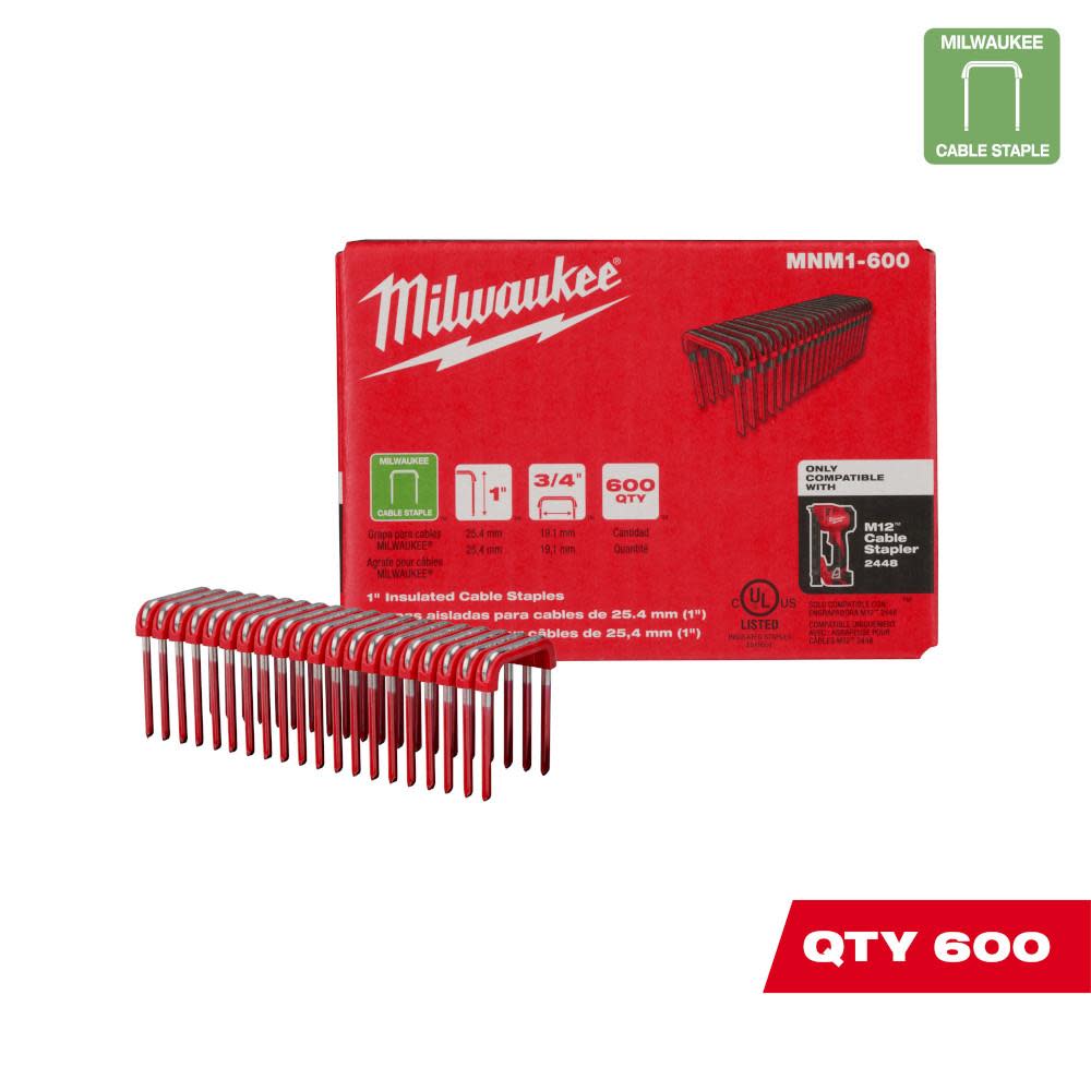 Milwaukee M12 Cable Stapler Bare Tool with 1″ Staples 600qty Bundle - Ascmtools