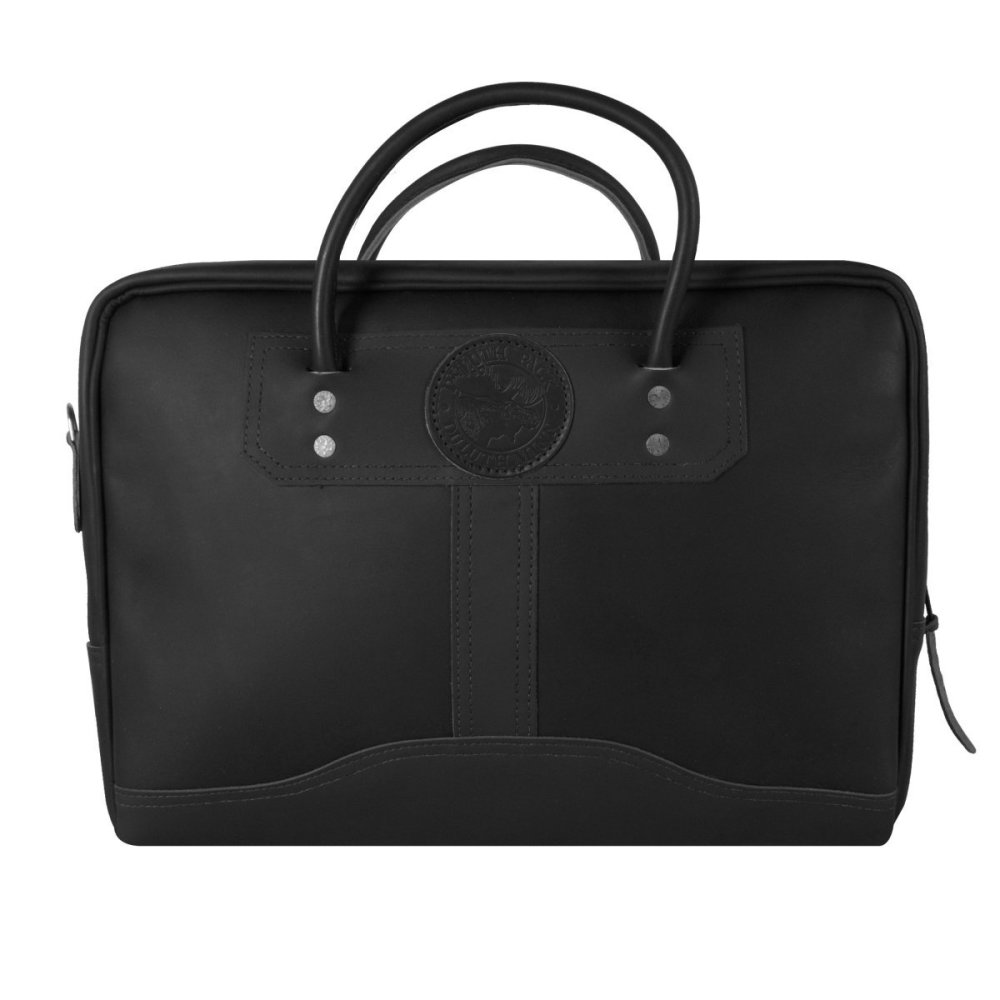 Duluth Pack 23 Liter Capacity Black Smooth Leather Computer Briefcase - Ascmtools