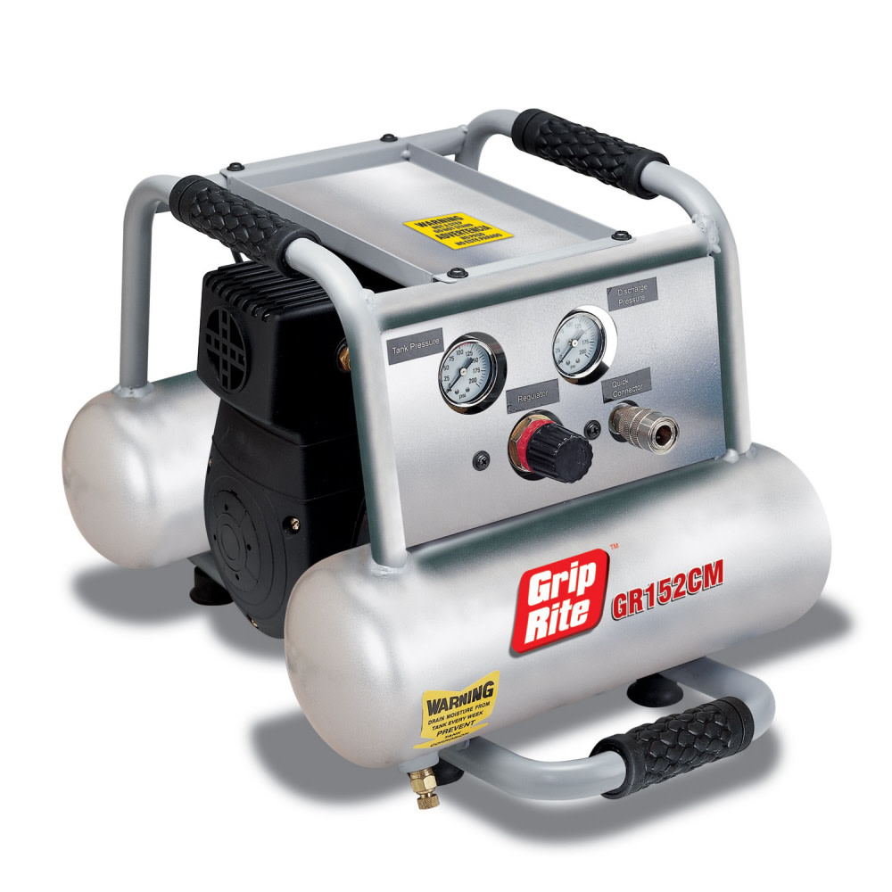 Grip Rite 2HP 2 Gal Twin Tank Air Compressor - Ascmtools