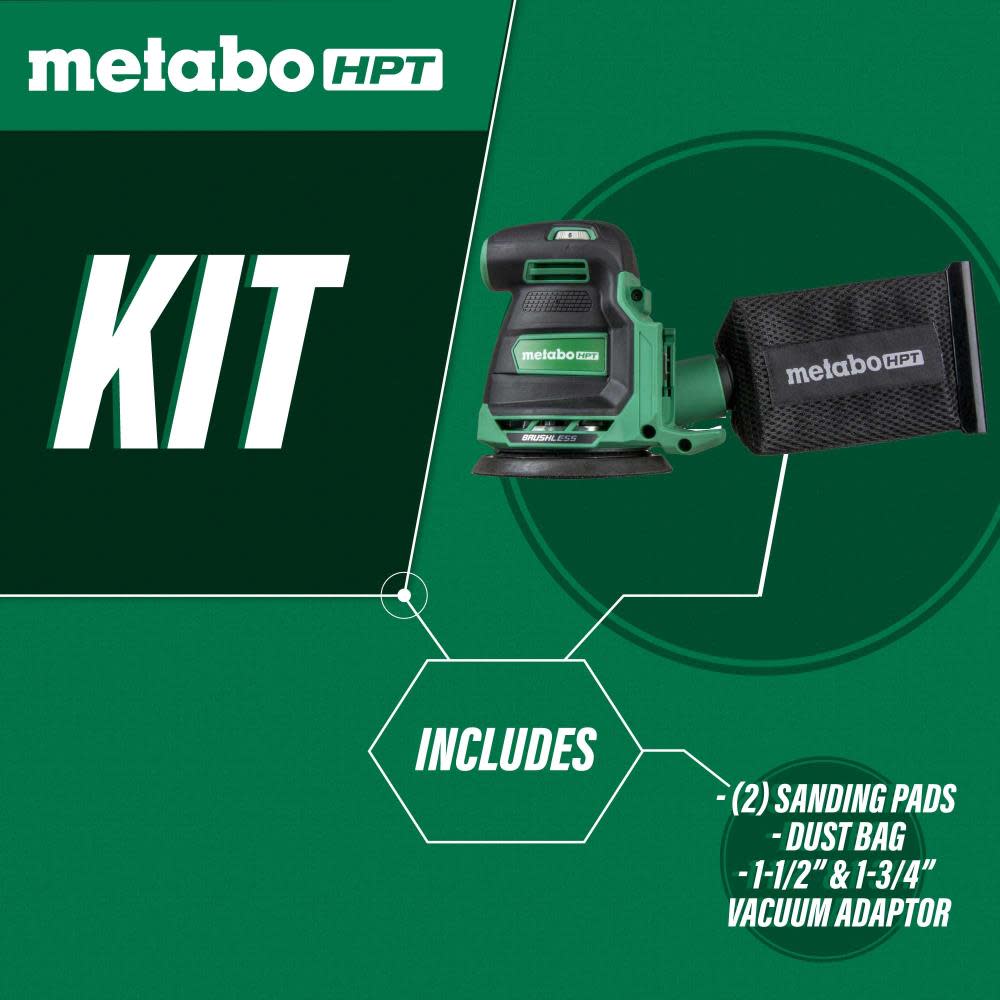 Metabo HPT 18V Random Orbit Sander Bare Tool - Ascmtools