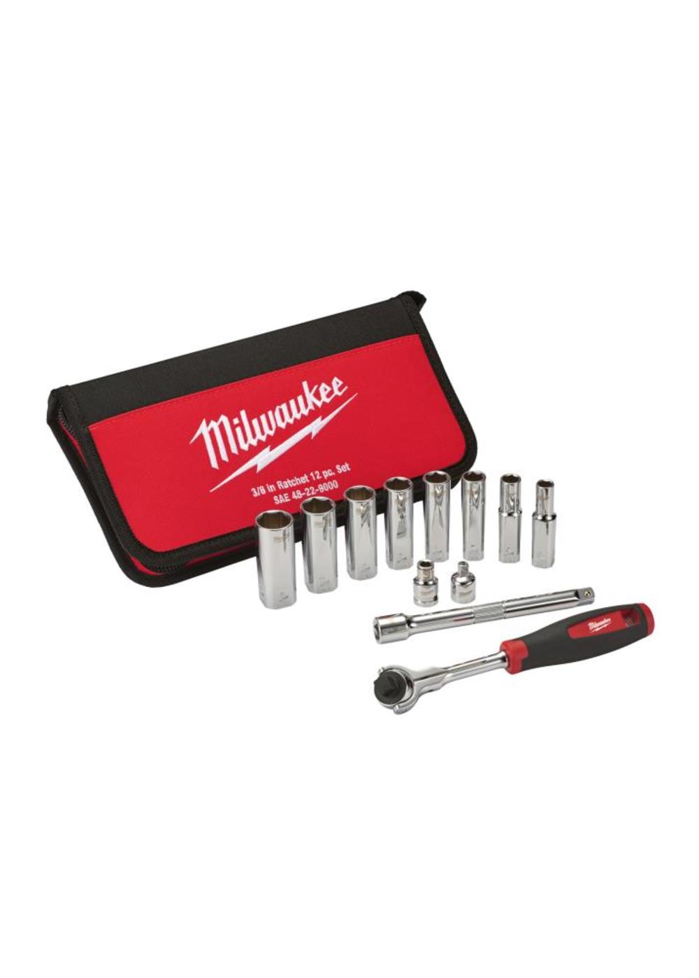 Milwaukee 12-Piece 3/8 in. Drive SAE Socket Set - Ascmtools