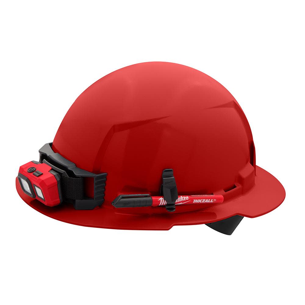 Milwaukee Red Full Brim Hard Hat with 4pt Ratcheting Suspension Type 1 Class E - Ascmtools