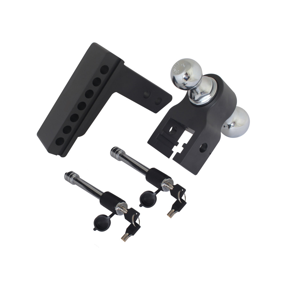 Trailer Valet Blackout 8000 lbs & 10000 lbs Capacity Adjustable Drop Hitch 2″ & 2 5/16″ Ball - Ascmtools