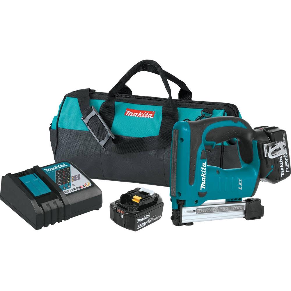 Makita 18 Volt Lithium-Ion Brushless 3/8 in. Crown Stapler Kit 5.0 Ah - Ascmtools
