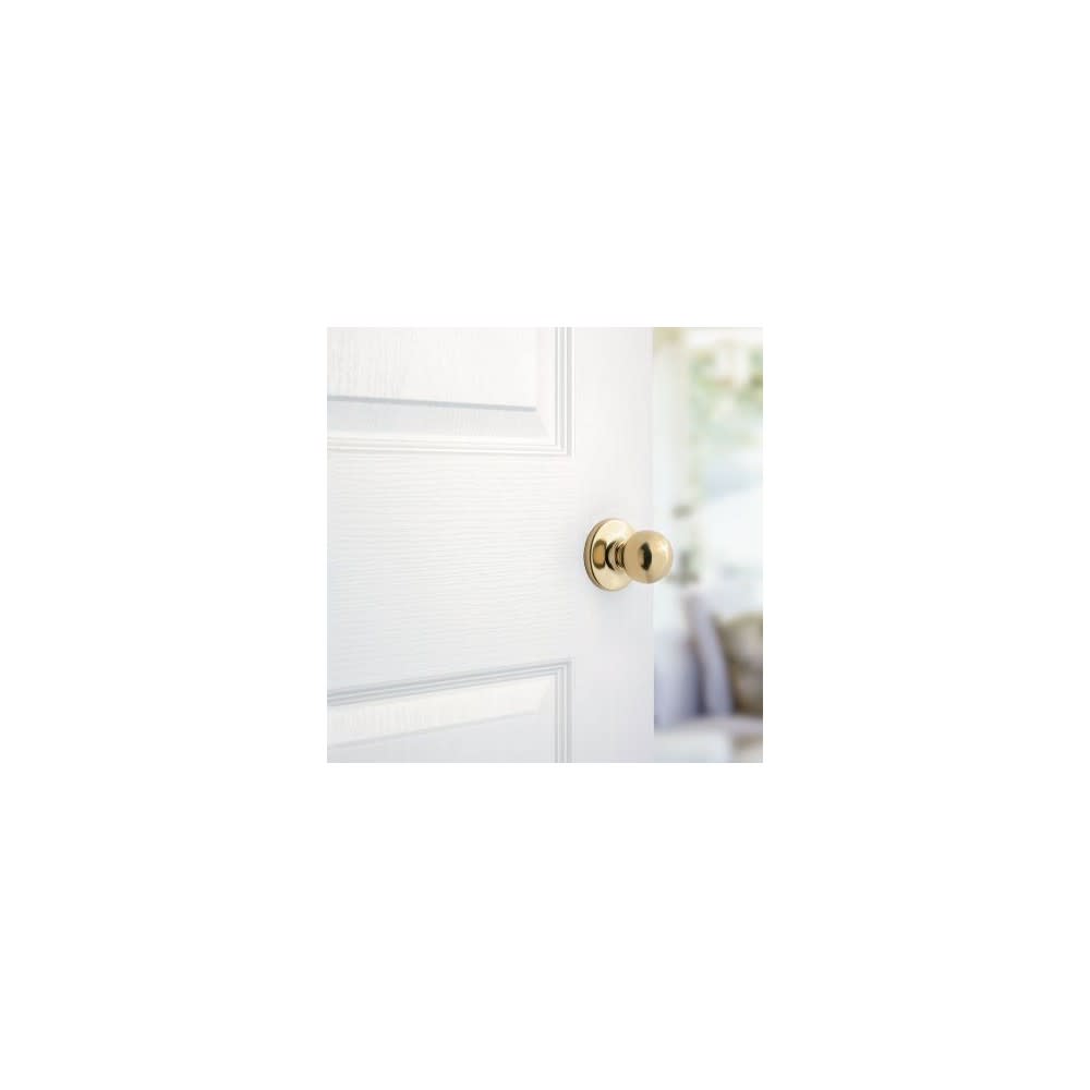 Kwikset Polo Door Knob Polished Brass Hall & Closet Passage Round - Ascmtools