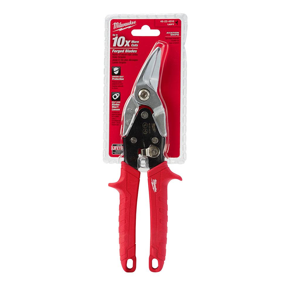 Milwaukee Left Cutting Aviation Snips - Ascmtools