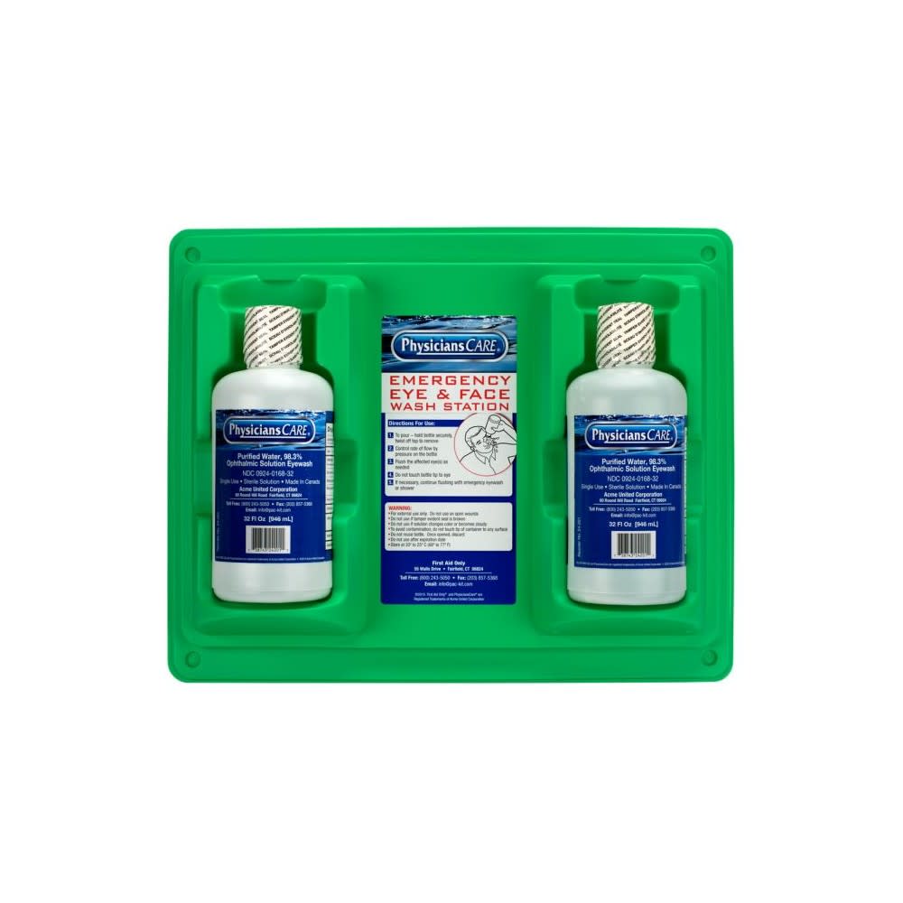First Aid Only PhysiciansCare Eyewash Station 32oz Wall Mount - Ascmtools