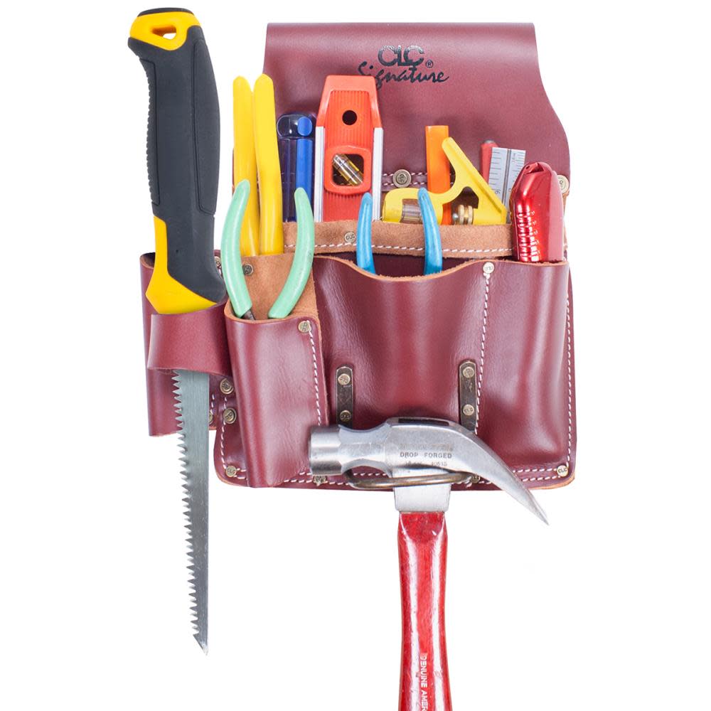 CLC Tool Pouch 11 Pocket Pro Drywallers Heavy Duty Leather - Ascmtools